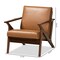 Baxton Studio Bianca Mid-Century Modern Walnut Brown Finished Wood and Tan Faux Leather Effect Lounge Chair 190-11392-ZORO - alternate 2